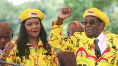 Grace ja Robert Mugabe Zanu PF -puolueen tapahtumassa marraskuussa 2017.