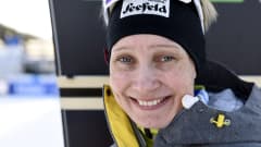 Pohjoismaisten hiihtolajien MM-kisojen maastohiihdon tekninen delegaatti Annmari Viljanmaa kuvattuna Seefeldin hiihtostadionilla Itävallassa.