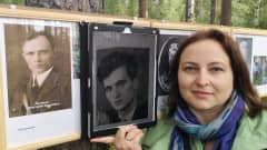 Yelena Matzen isoisä Dimitri Luzanov menehtyi Rantasalmen ilmataistelussa. Keskimmäisessä kuvassa isä Valeri Luzanov.