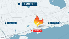 Lähes avaamisvalmis autopesula paloi pahasti Tampereen länsiosissa Villilässä. 
