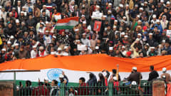 Msulmiaktivistien mielenosoitus kansalaisuuslakia vastaan Delhissä.