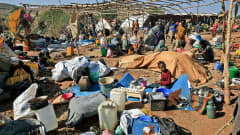 Etiopialaisia pakolaisia Um Raquban leirillä itäisessä Sudanissa.