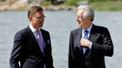 Jyrki Katainen ja Mario Monti Kesärannassa.