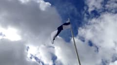 Suomen lippu liehuu salossa. 