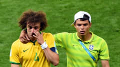 Brasilian David Luiz ja Thiago Silva pettyneissä tunnelmissa.