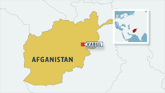 Afganistanin kartta jossa Kabul
