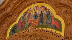 Liisa Tynkkysen maalaama ikoni Imatran pyhän Nikolaoksen kirkossa