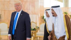 Donald Trump ja Saudi-Arabian kuningas Salman (oikealla) Riadissa. 
