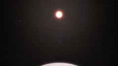 Taiteilijan luonnos siitä, miltä eksoplaneetta Ross 128b näyttää.