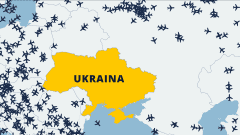 Grafiikka näyttää, kuinka lentoyhtiöt kiertävät Ukrainan ilmatilan.