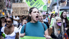 Aborttioikeutta puolustava mielenosoitus New Yorkissa Yhdysvalloissa.
