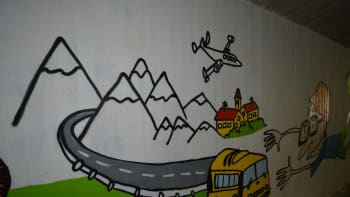 Iisalmen rautatieaseman tunnelin maalauksia
