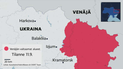 Kartat paljastavat, miten nopeasti Venäjän joukot perääntyvät Itä-Ukrainassa  | Yle Uutiset