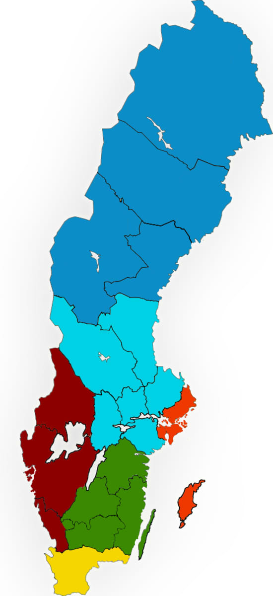 Ruotsi suunnittelee läänijakoa uusiksi. 21 läänistä ja maakäräjästä tulisi kuusi suuraluetta.