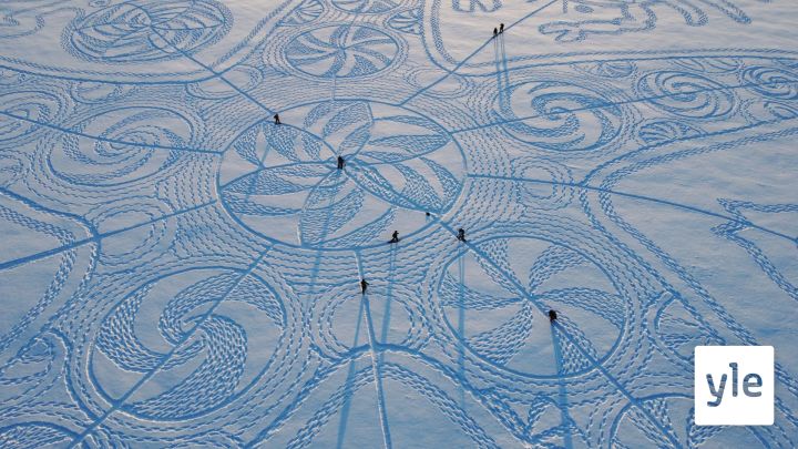 Hämäläiselle pellolle tallattiin Suomen suurin lumipiirros