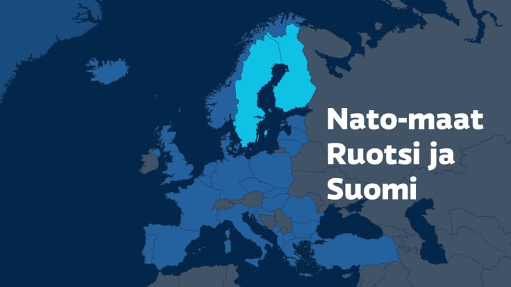 Animaatio EU- ja Nato-maista Euroopassa