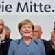 Saksan liittokansleri ja CDU:n puheenjohtaja Angela Merkel kuvattuna vaalivalvojaisissa Berliinissä 24. syyskuuta.