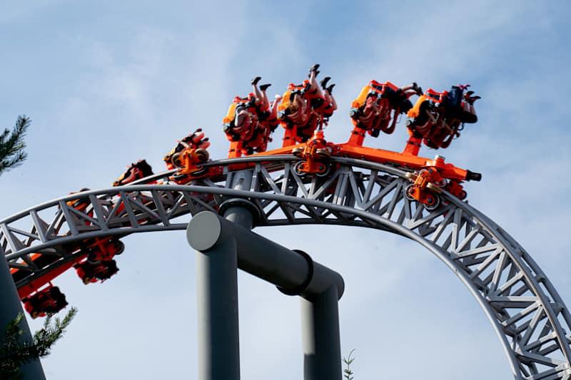 Mountain track in Tornado Särkänniemi amusement park.