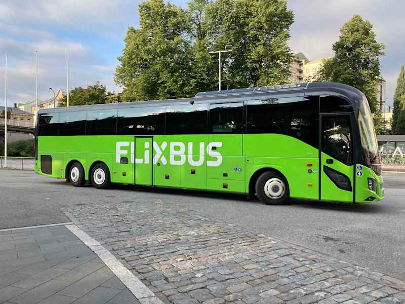Green Flixbus company bus.