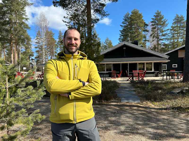 Italian Francesco Locatelli in front of a restaurant he owned in Kerimaa.