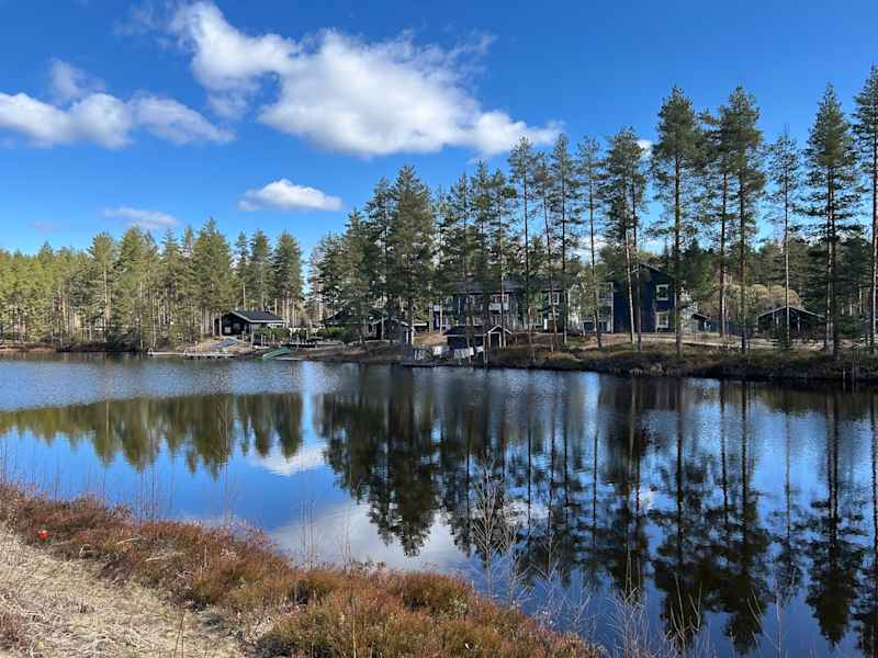 Kerimaa Holiday Village in Kerimäki, Savonlinna, on the other side of the lake.