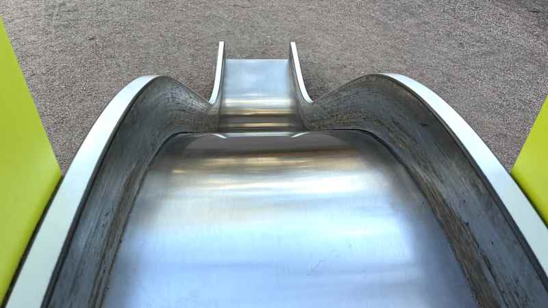 The slide was photographed from its starting point.