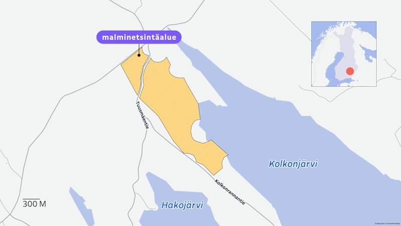 Map of the prospecting area.