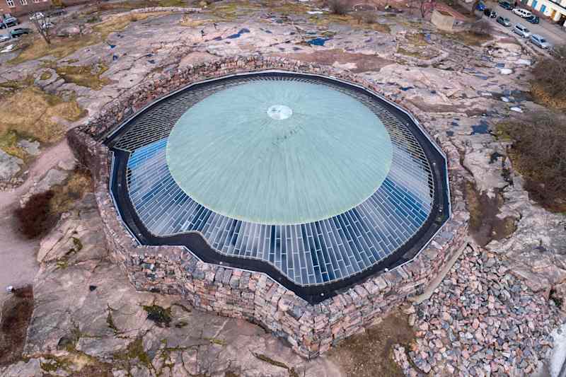 Temppeliaukio Church in Etu-Töölö, Helsinki