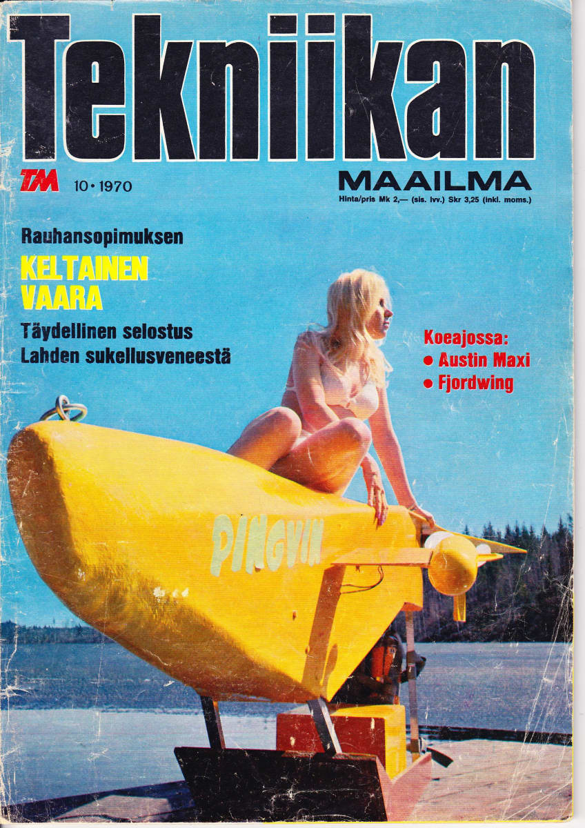 Tekniikan Maailma -lehden 10/1970 kansikuva, jossa Pingvin-sukellusvene.