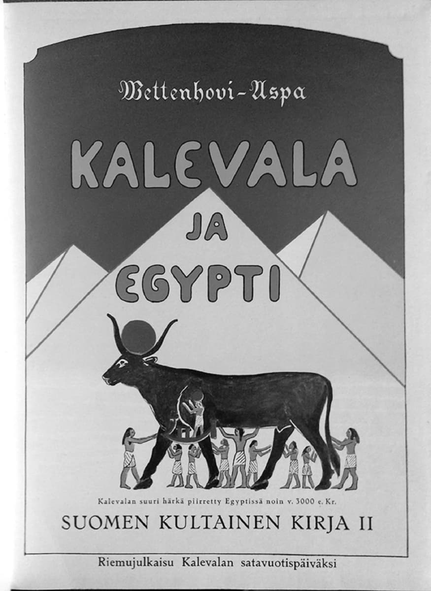 Sigurd Wettenhovi-Aspan Kalevala ja Egypti: Suomen Kultainen Kirja II -kirjan kantta. 