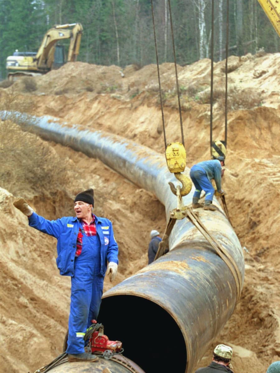 Jamal–Eurooppa-kaasuputken huoltotöitä Valko-Venäjällä marraskuussa 2002.