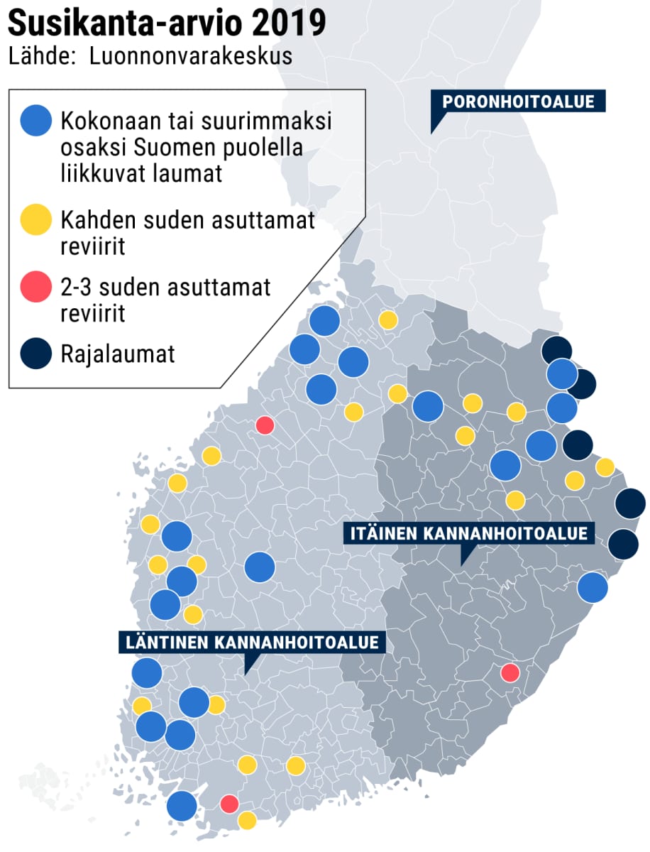 Suomessa on nyt noin 200 sutta pentuineen – Katso kartalta, millä alueilla  sudet liikkuvat | Yle Uutiset