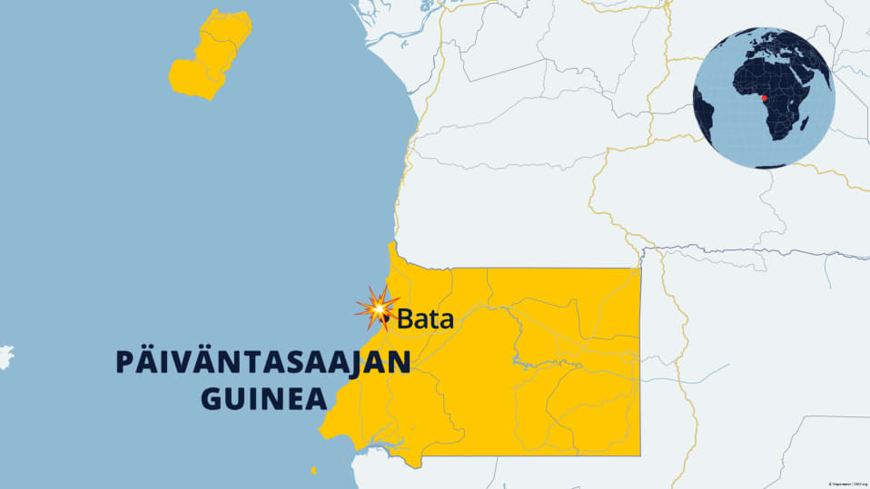 Räjähdyksiä Päiväntasaajan Guinean kaupungissa Batassa.