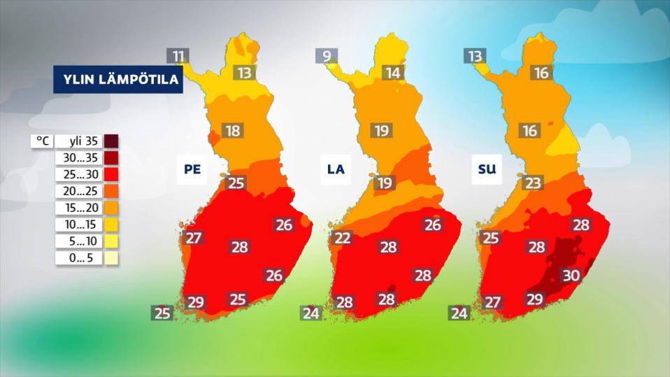 Heißes Wetter für Finnland am Donnerstag