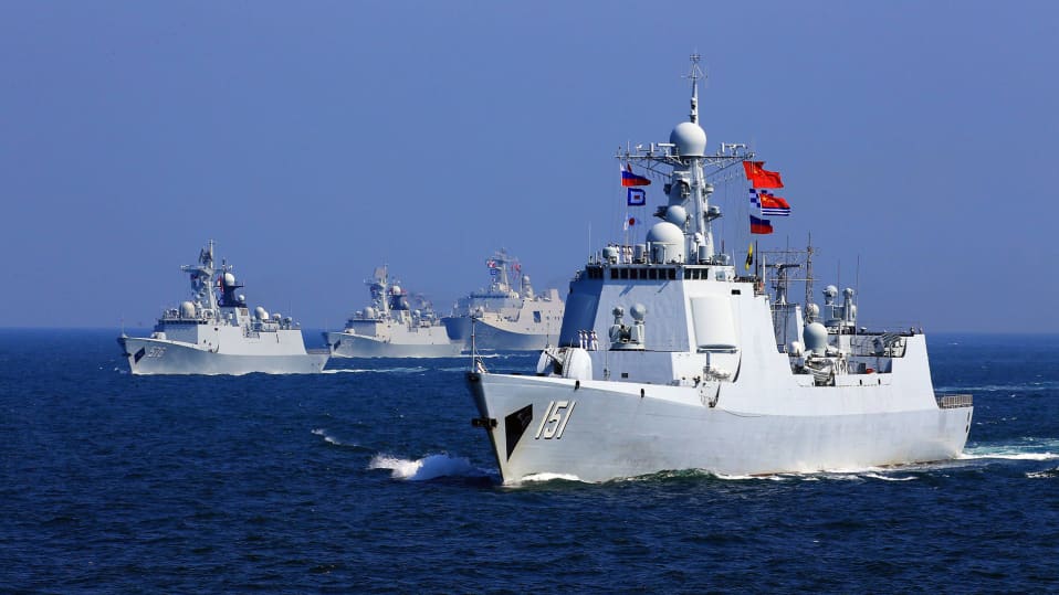 Kiinan ja Venäjän laivasto harjoittelivat yhdessä Etelä-Kiinan merellä 19. syyskuuta 2016.