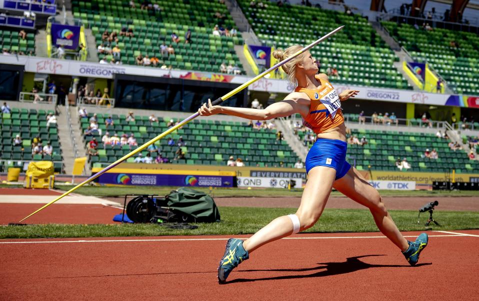 Anouk Vetter Oregonin MM-kisojen seitsenottelussa.