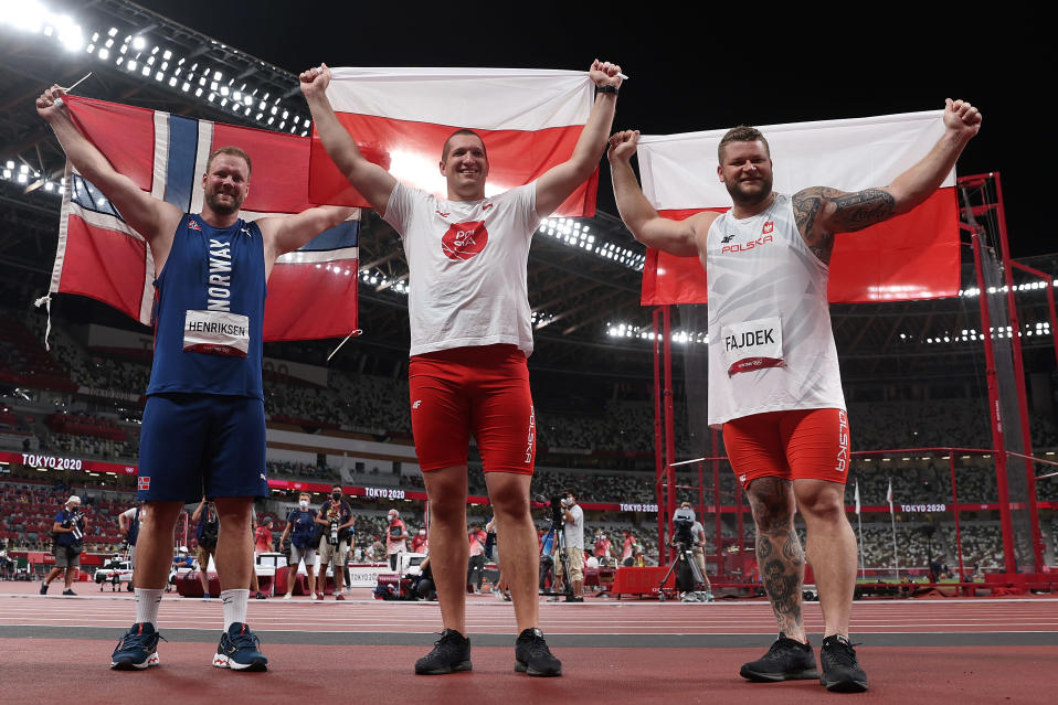 Eivind Henriksen, Wojcieh Nowicki ja Pawel Fajdek muodostivat Tokion olympialaisten kärkikolmikon. He ovat mitalisuosikkeja myös Eugenessa.