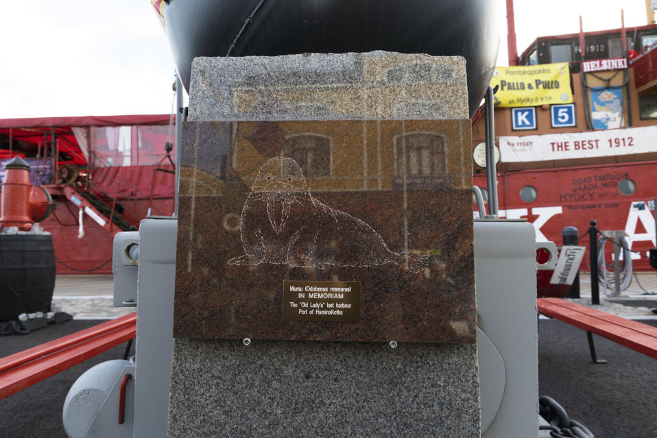 A Finnish city unveils a famous walrus monument