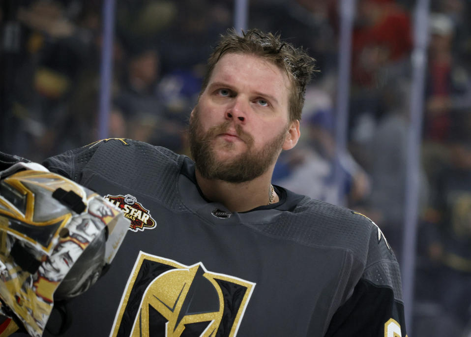 Vegas Golden Knightsin maalivahti Robin Lehner.