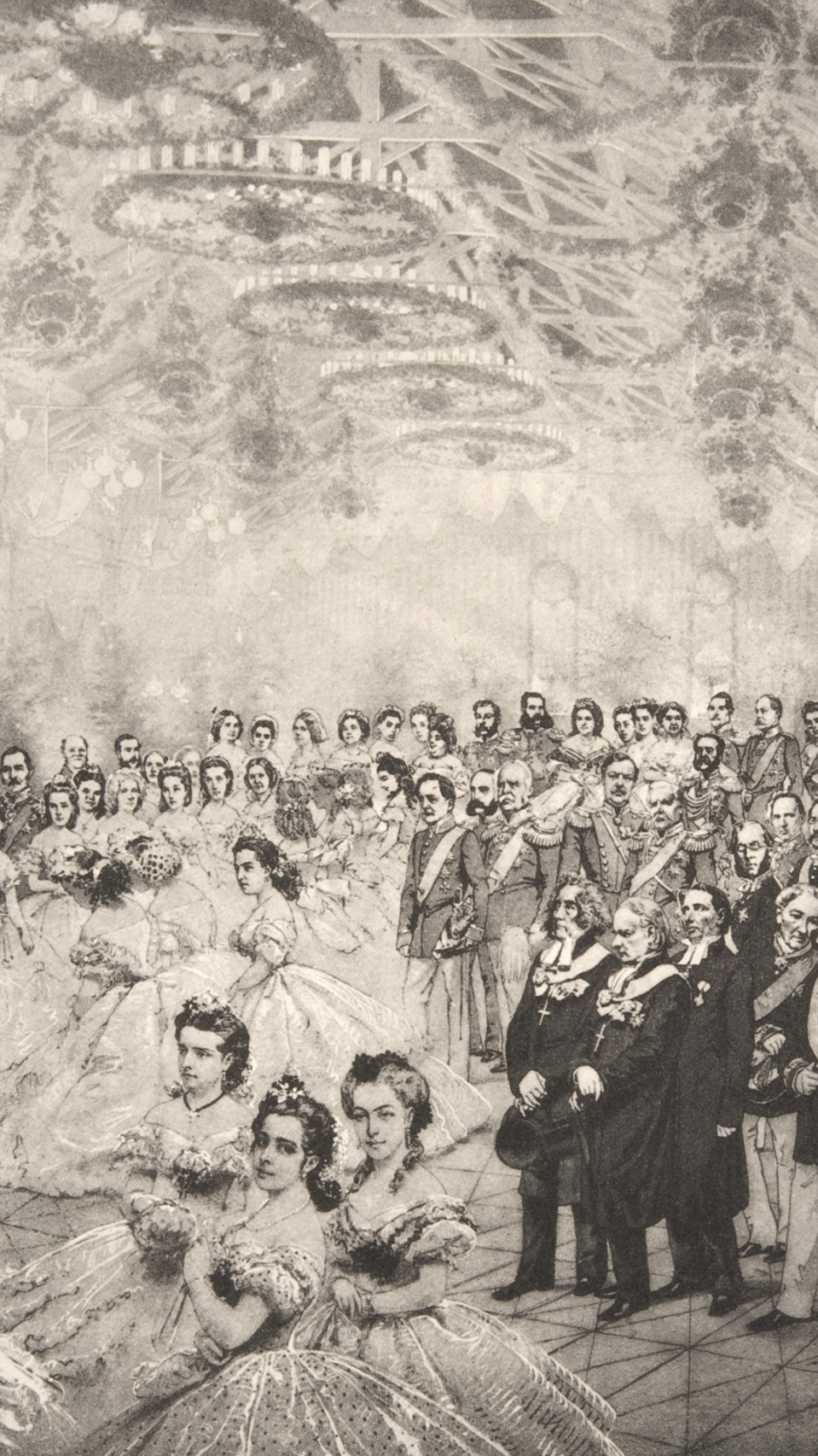 State Dance at the railway station on September 18, 1863, drawing.