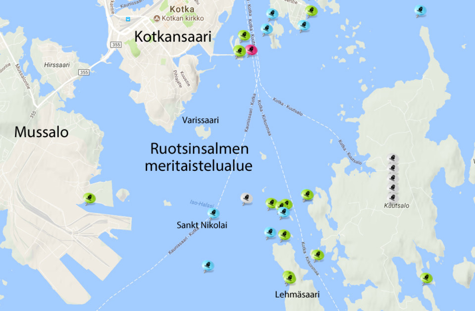 kartta meritaistelualueesta