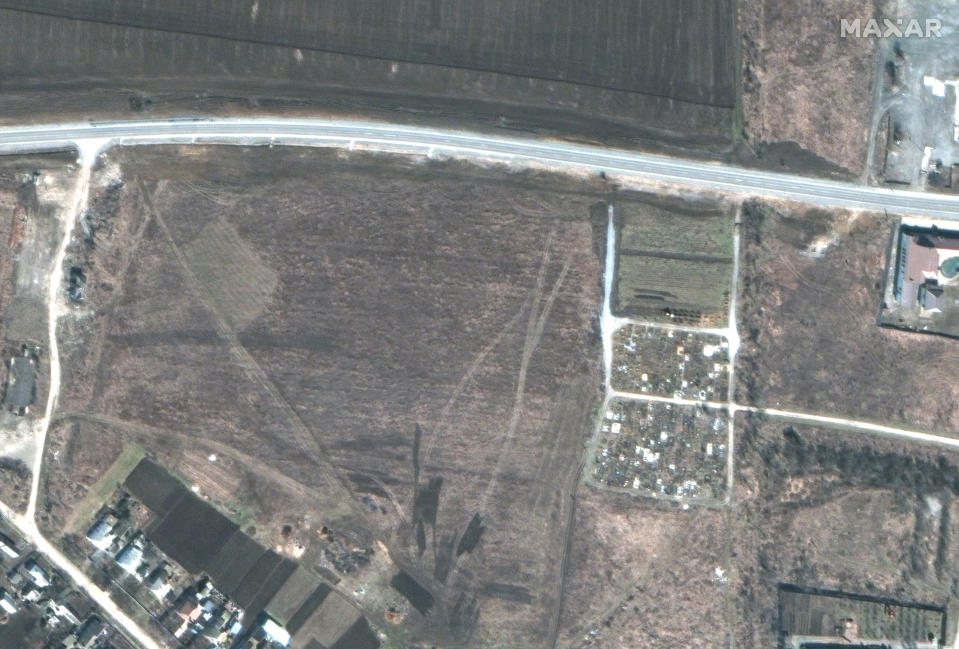 Satelliittikuva Ukrainan maaseudulta. 
