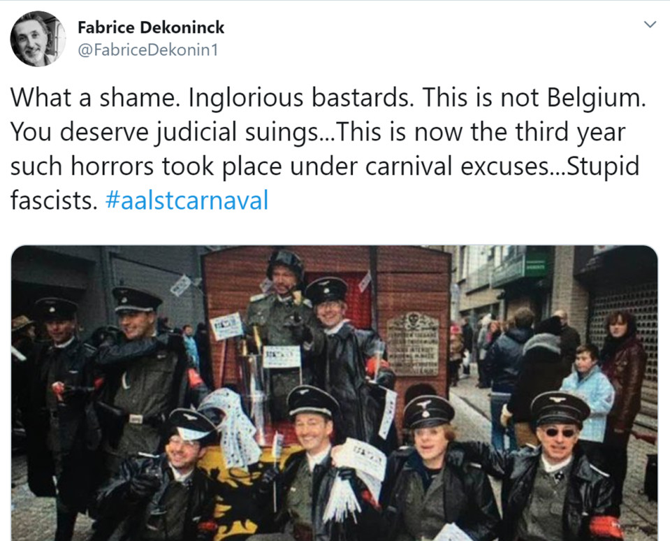 Kuvarevinnäinen Fabrice Dekoninckin twiitistä.