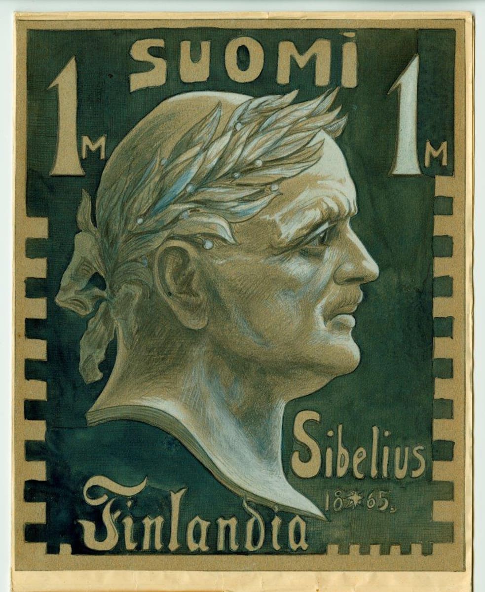 Julkaisematon Sibelius-postimerkki löytyi Postimuseon arkistosta | Yle  Uutiset